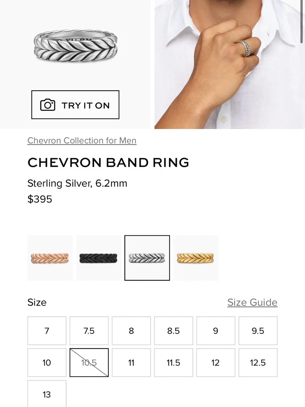 David yurman chevron band ring